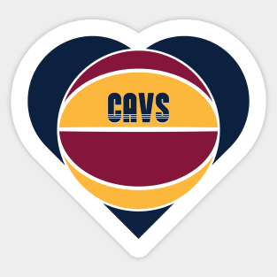 Heart Shaped Cleveland Cavaliers Basketball Sticker
